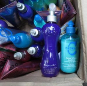 Hair products for sale during November 2019 Liquidity Services auction.